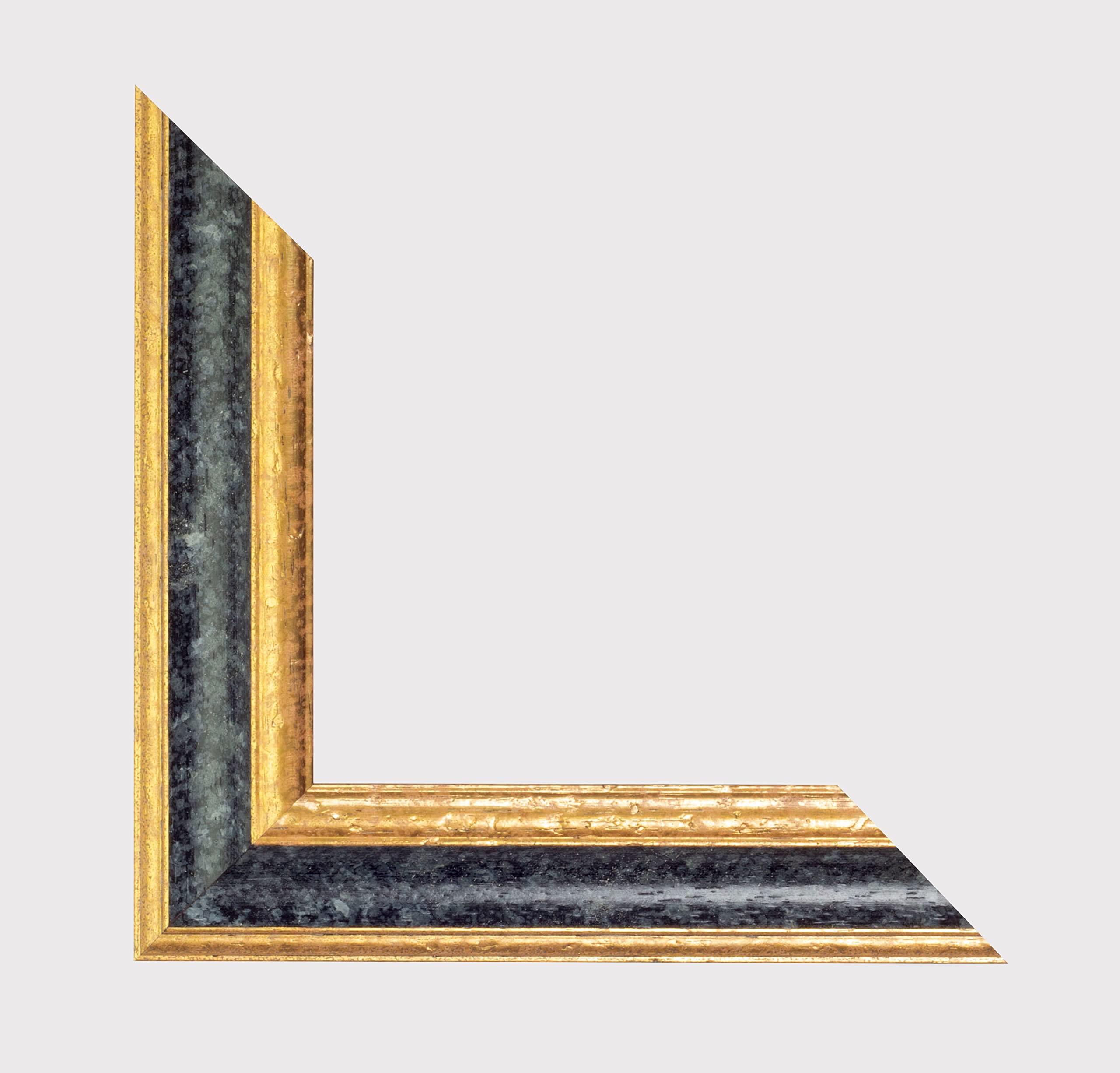 BIRAPA Florenz Holzbilderrahmen 29,7x42 cm (DIN A3) Schwarz Gold - Bilderrahmen Vintage Holz mit Zierleiste innen und außen, Wechselrahmen, Hochwertiger Holzrahmen