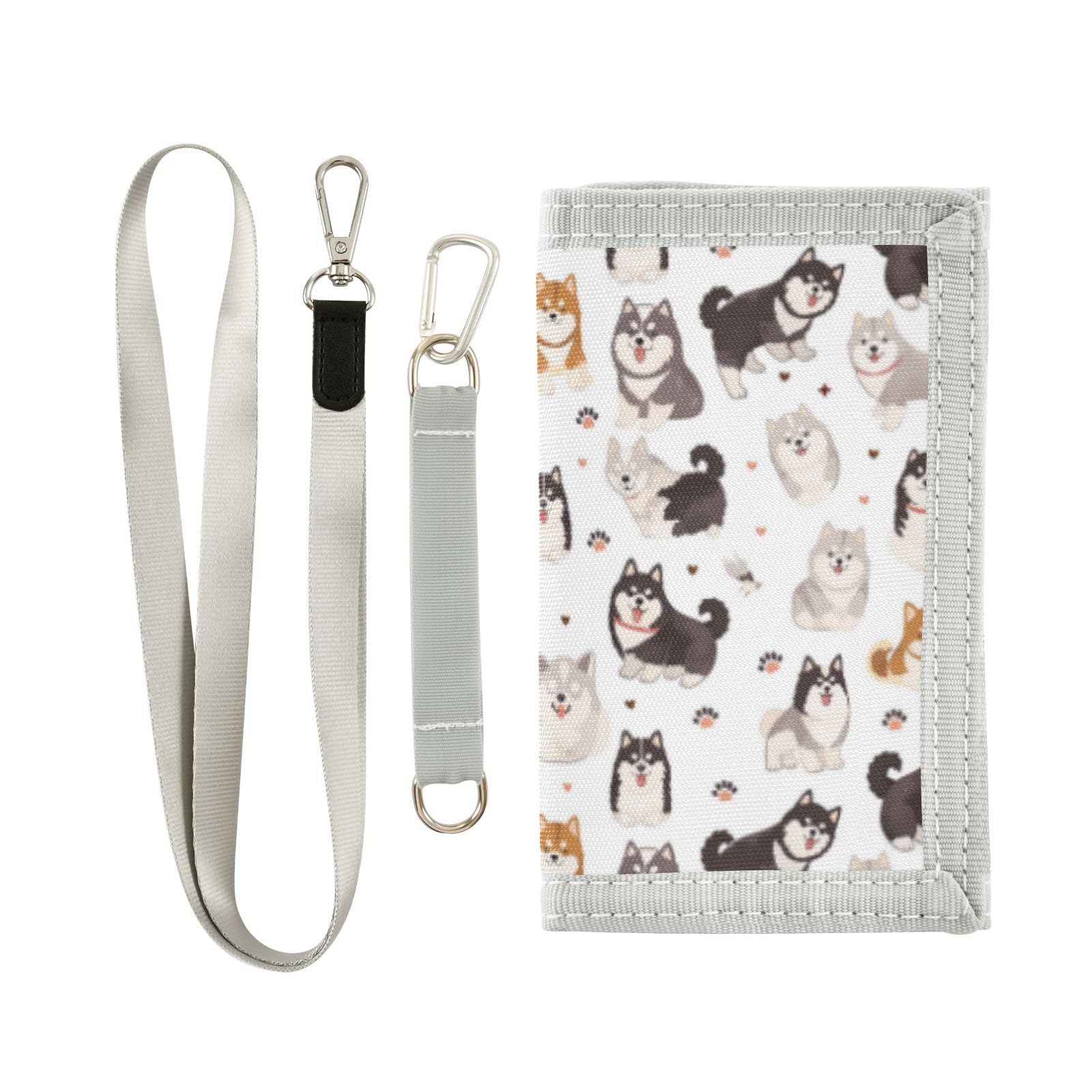 Wusikd Husky Dog Kids Wallet for Boys Girls Paws Toddler Trifold Wallet Novelty Wallet for Teens Women Men