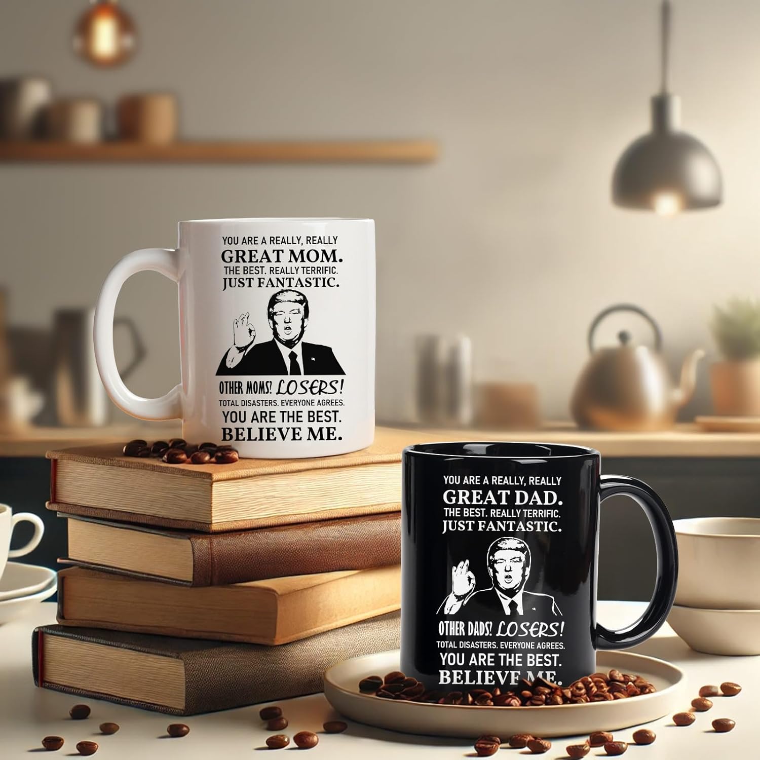 Breezy Valley Mom and Dad Mugs Gifts for Parents from Daughter Son - New Parent Gifts for Mommy Daddy from Children Kids, Funny Birthday Anniversary Mom and Dad Coffee Mugs Set Gift Ideas - Image 5