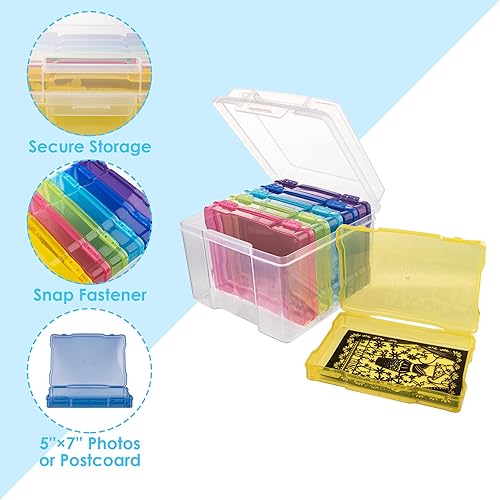 Miniatura 4 de WRVCSS Caja de almacenamiento de fotos de 5 x 7 pulgadas, 6 fundas interiores sin ácidos, organizador de semillas y manualidades para tarjetas,