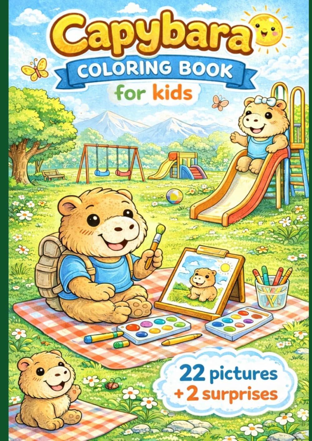 Capybara Coloring Book for Kids 3-8 years old