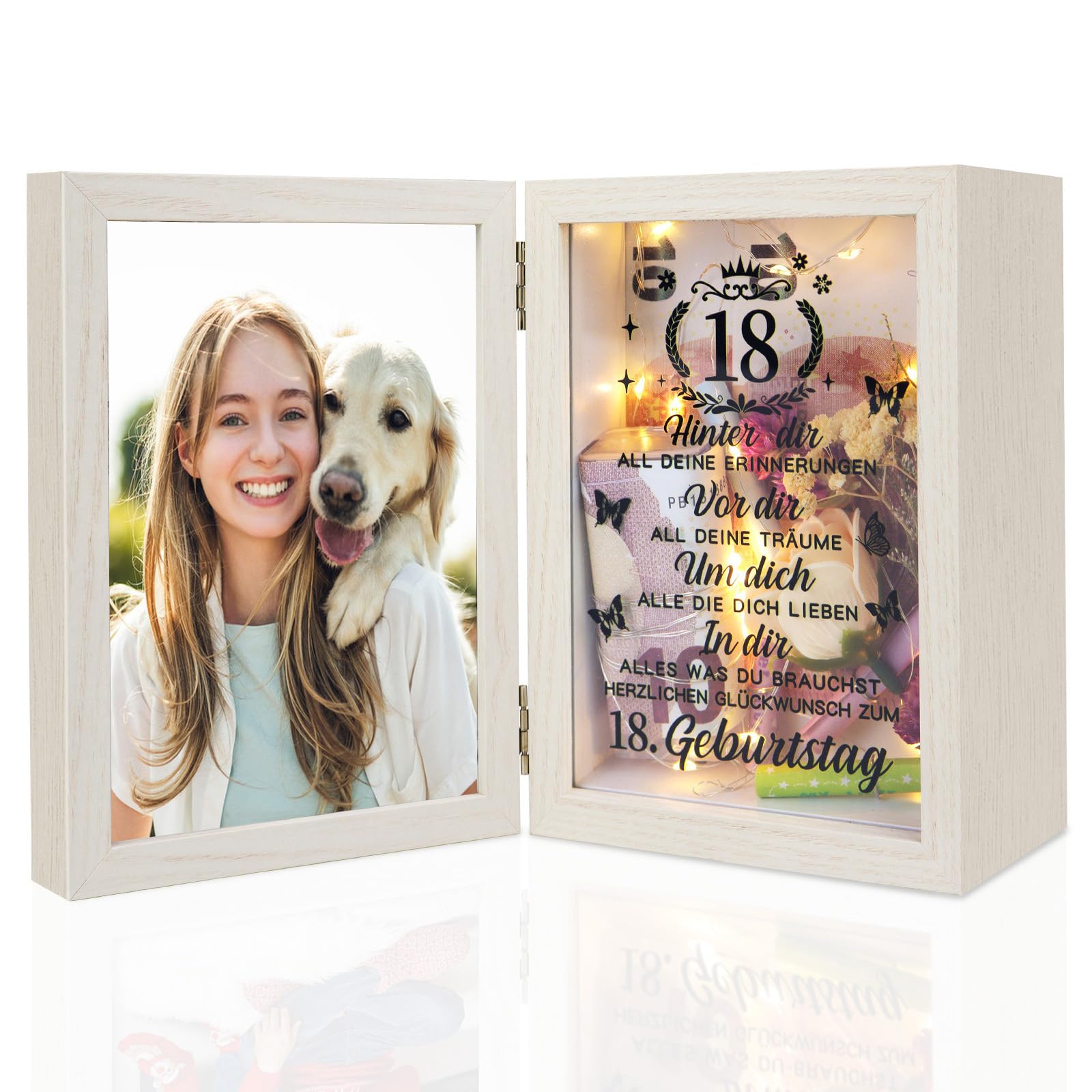 ZEEYUAN LED Geldgeschenk Bilderrahmen 18. Geburtstag