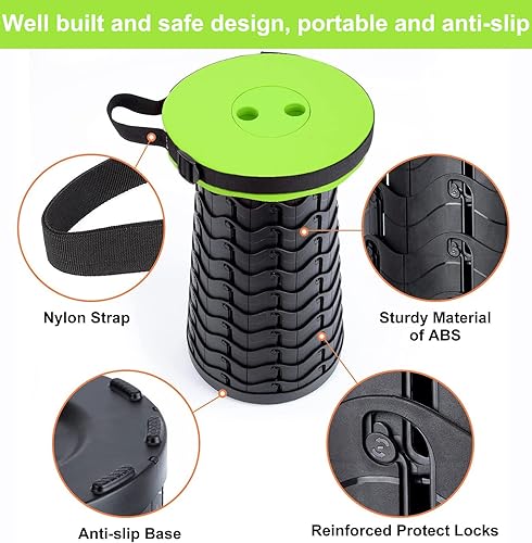 Miniatura 15 de Fishboy - Taburete plegable para adultos, ligero pero resistente, peso máximo de 1000 libras, portátil, retráctil, para actividades al aire libre