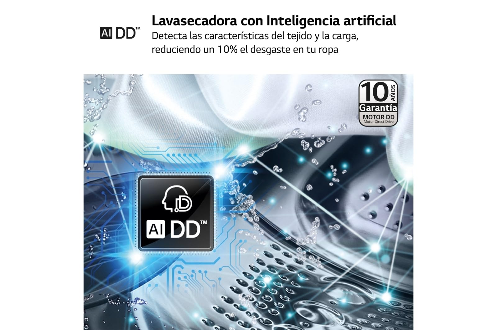 LG F4DR6009A1W Intelligenter Wäschetrockner AI Direct Drive TM, Turbowash 360°, 9/6 kg, 1400 U/min, 10% effizienter als A (Waschen) / D (Trocknen), Serie 600, Weiß