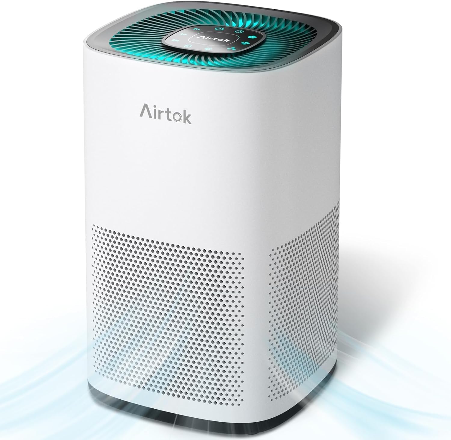 AIRTOK Purificatore Aria, Copertura Massima 990 Ft² (92㎡), Filtro 13 HEPA Purificatore Aria Rimuove 99,97% di Allergeni Fumo Polvere Polline di Pet Odore, 3 Velocità, Timer, AP1001