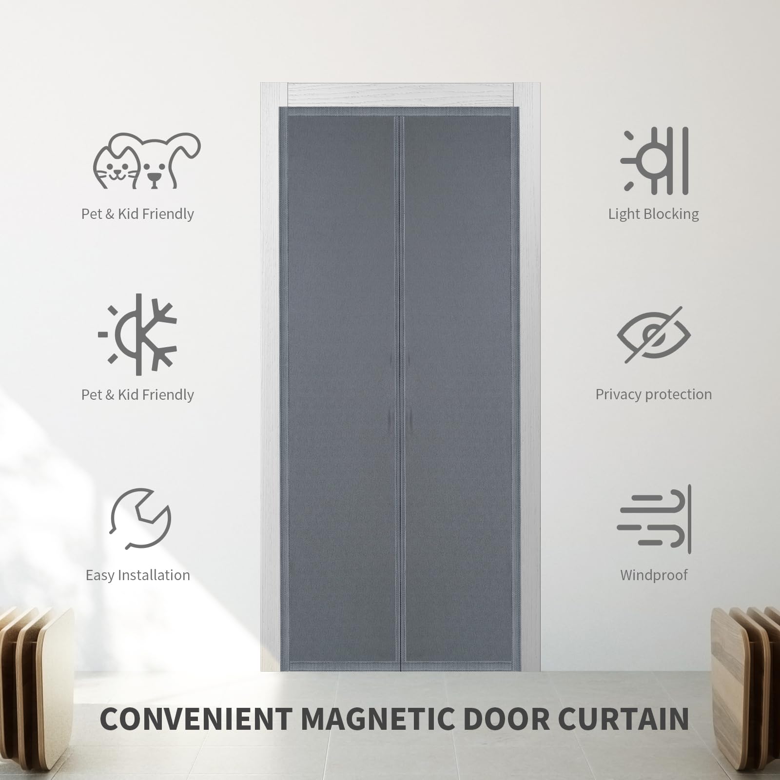 Thermal Insulated Door Curtain,UpgradedFabric