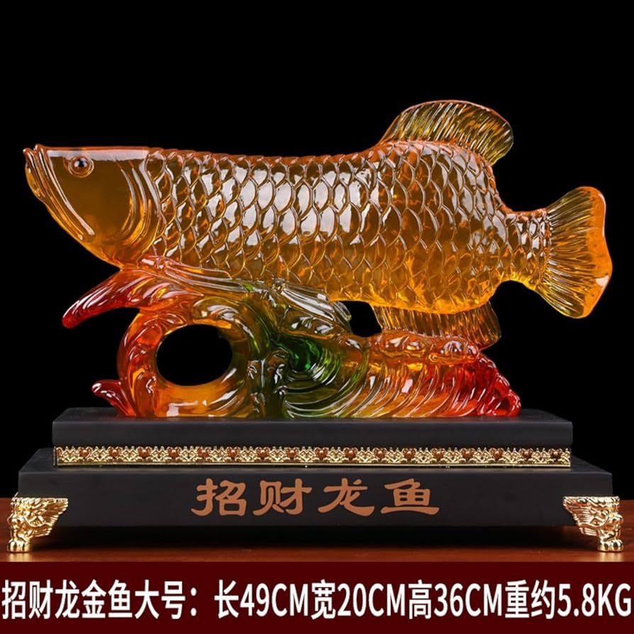 風水置物招財ガラス製金魚彫刻 約10cm 風水置物招財ガラス製金魚彫刻 約10cm