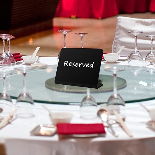 Miniatura 5 de BENBO Mini letrero de pizarra de tiza de 8 piezas, pequeño acrílico negro, etiquetas de bufé, etiquetas de alimentos, letrero de tablero de mensajes