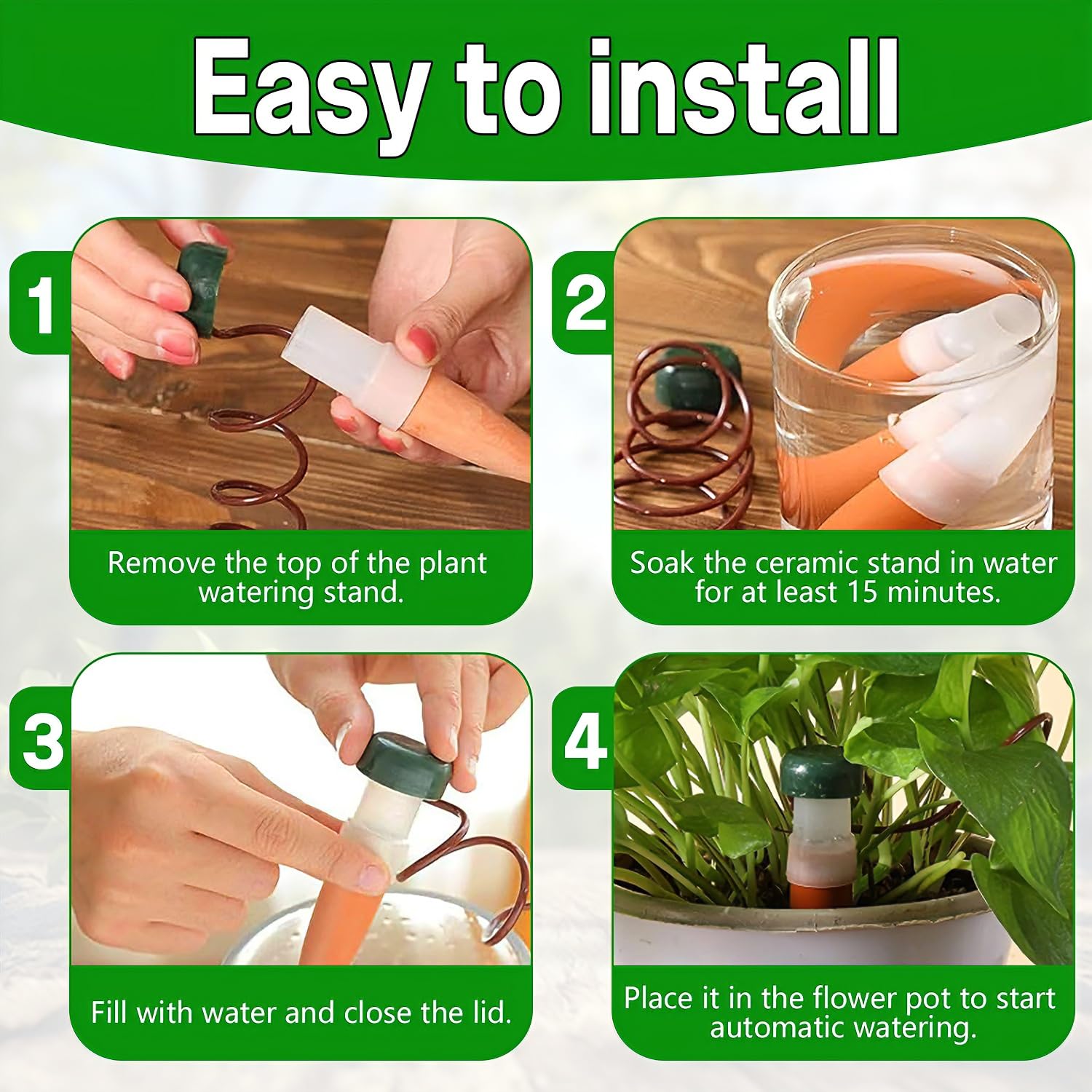 Distributeurs d'eau pour Plantes, 6 Pièces Distributeur d'eau pour Plantes D'intérieur, Arroseur Automatique Plante, Distributeur d'eau Automatique pour Jardin, Plantes Et Fleurs