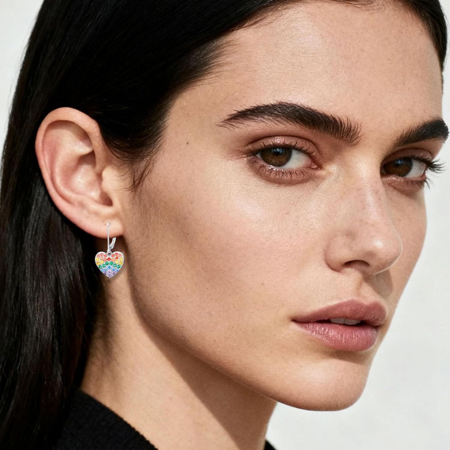 Pride Earrings Gifts for Women Men 925 Sterling Silver Rainbow Pride Earrings LGBT Gay Jewelry Pride Gifts for Lesbian - Image 5