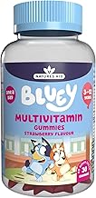 Bluey Kids Multivitamin Gummies - 14 Essential Vitamins & Minerals to Support Growing Bodies, Immunity & Tiredness - Strawberry, No Added Sugar, Vegan, Gluten Free - 30 Gummys for Children Ages 3-12