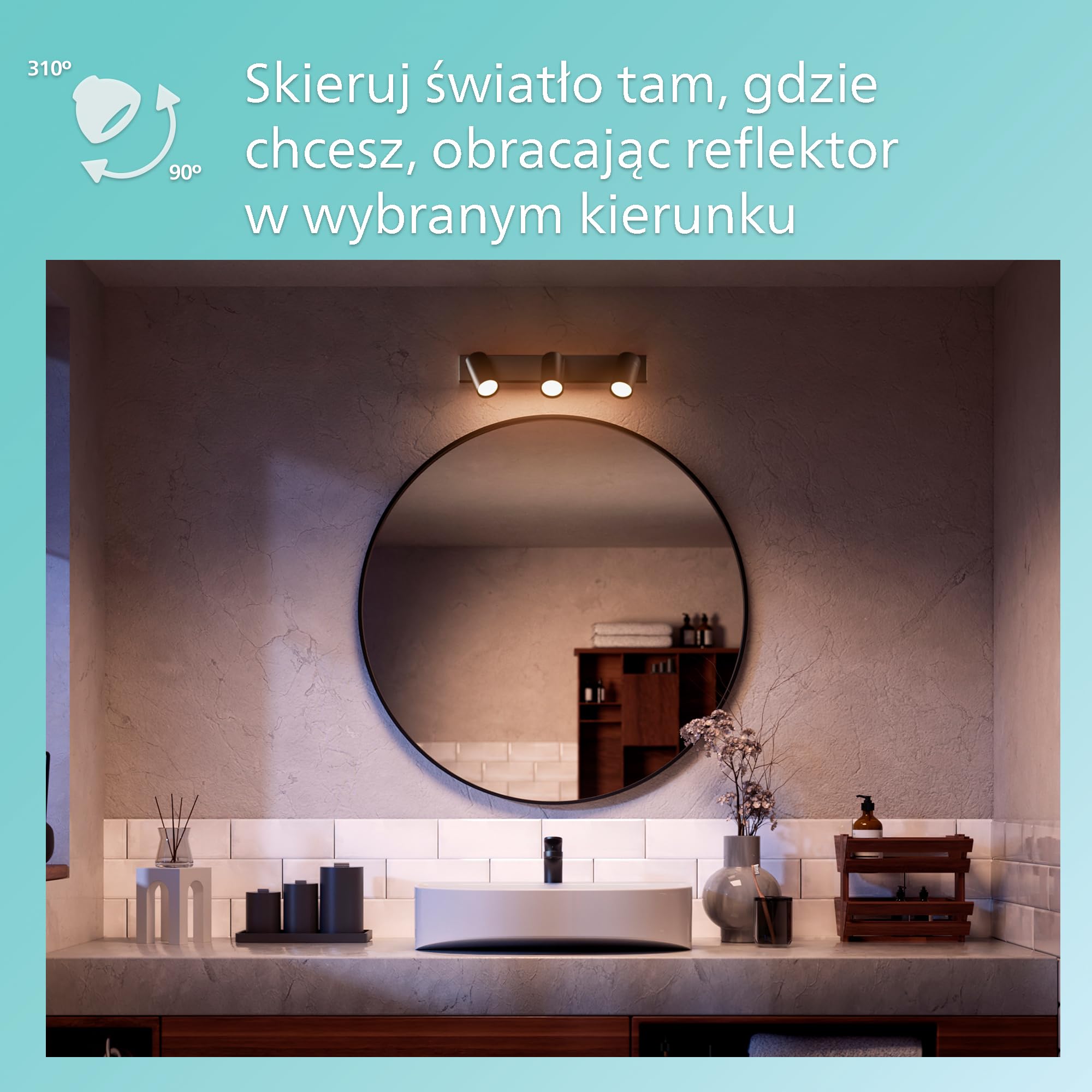 Philips LED Potrójny reflektor punktowy Idris, czarny, IP44, wodoodporny, żarówki GU10 nie wchodzą w skład zestawu