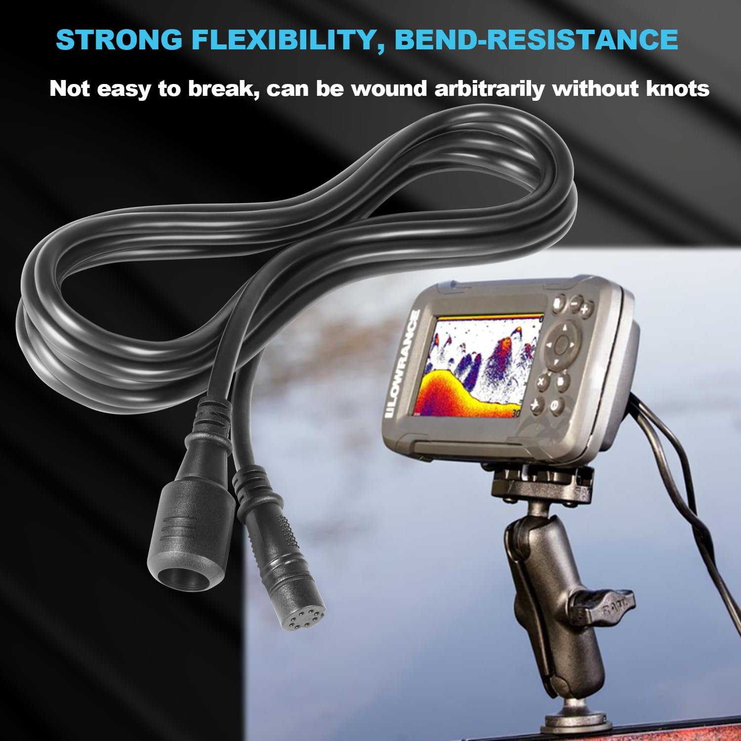 Verlängerungskabel 000-14414-001 10 Fuß (3m) für Lowrance TripleShot/SplitShot Transducer & HOOK2 Fishfinder, Plug & Play, Wasserdicht