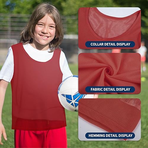 Miniatura 2 de Holnkme Scrimmage - Chalecos de práctica de equipo, pantalones deportivos para entrenamiento de fútbol, baloncesto, camisetas de malla de nailon