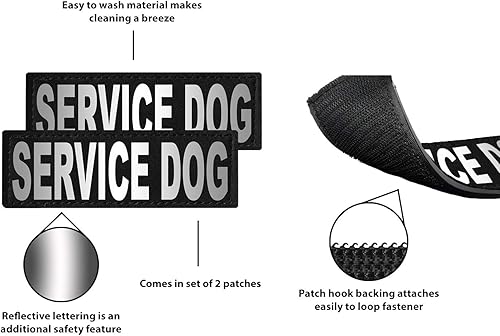 Miniatura 2 de DogLine Parches De Velcro desmontable "Servicio perro etiquetas, Service Dog