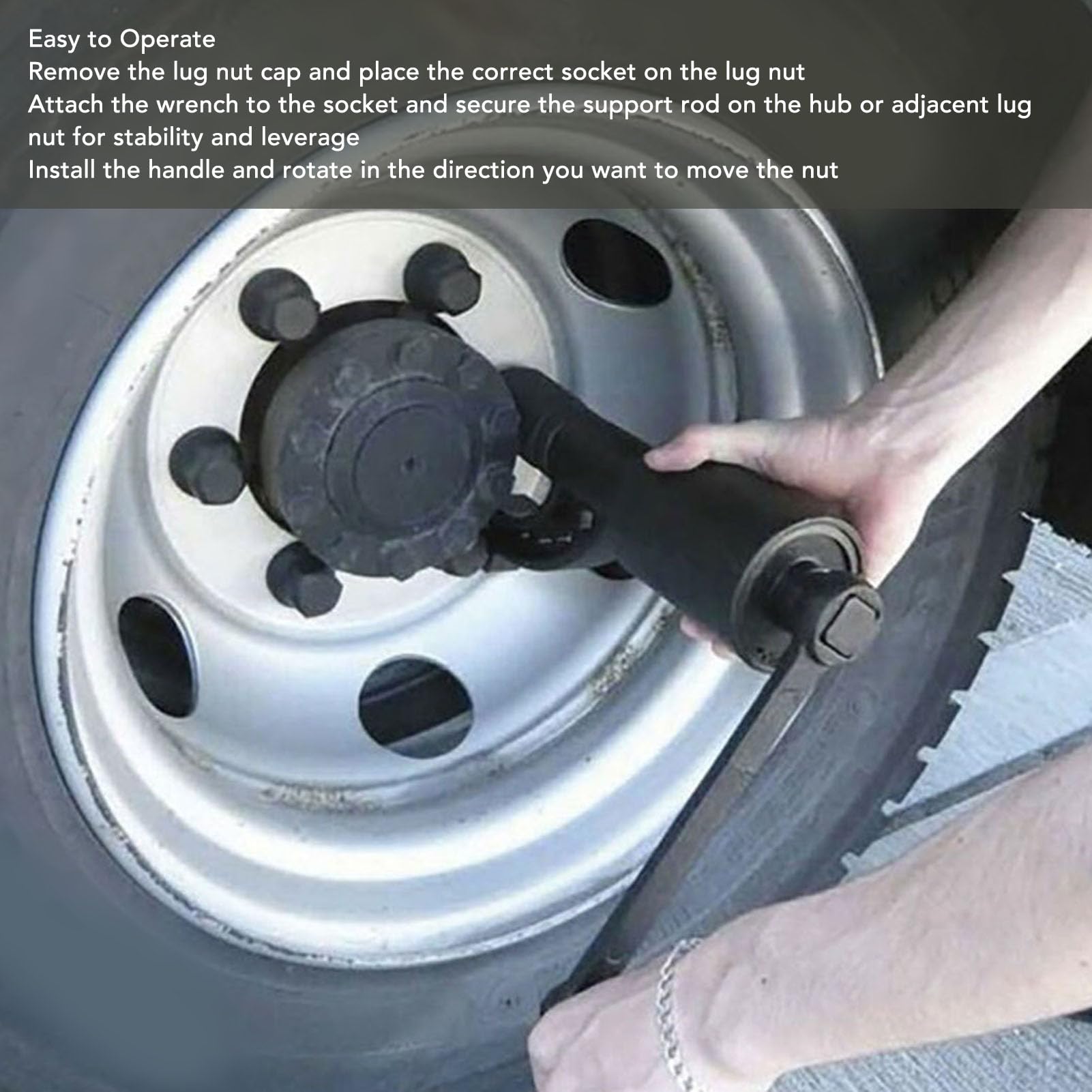 Yctze Ensemble de Clés Multiplicateur de Service avec 9 Douilles - Alloy Steel inch Lug Nut Remover pour Les Camions, Bus, VR - Conception de Sauvegarde de la Main-d'œuvre