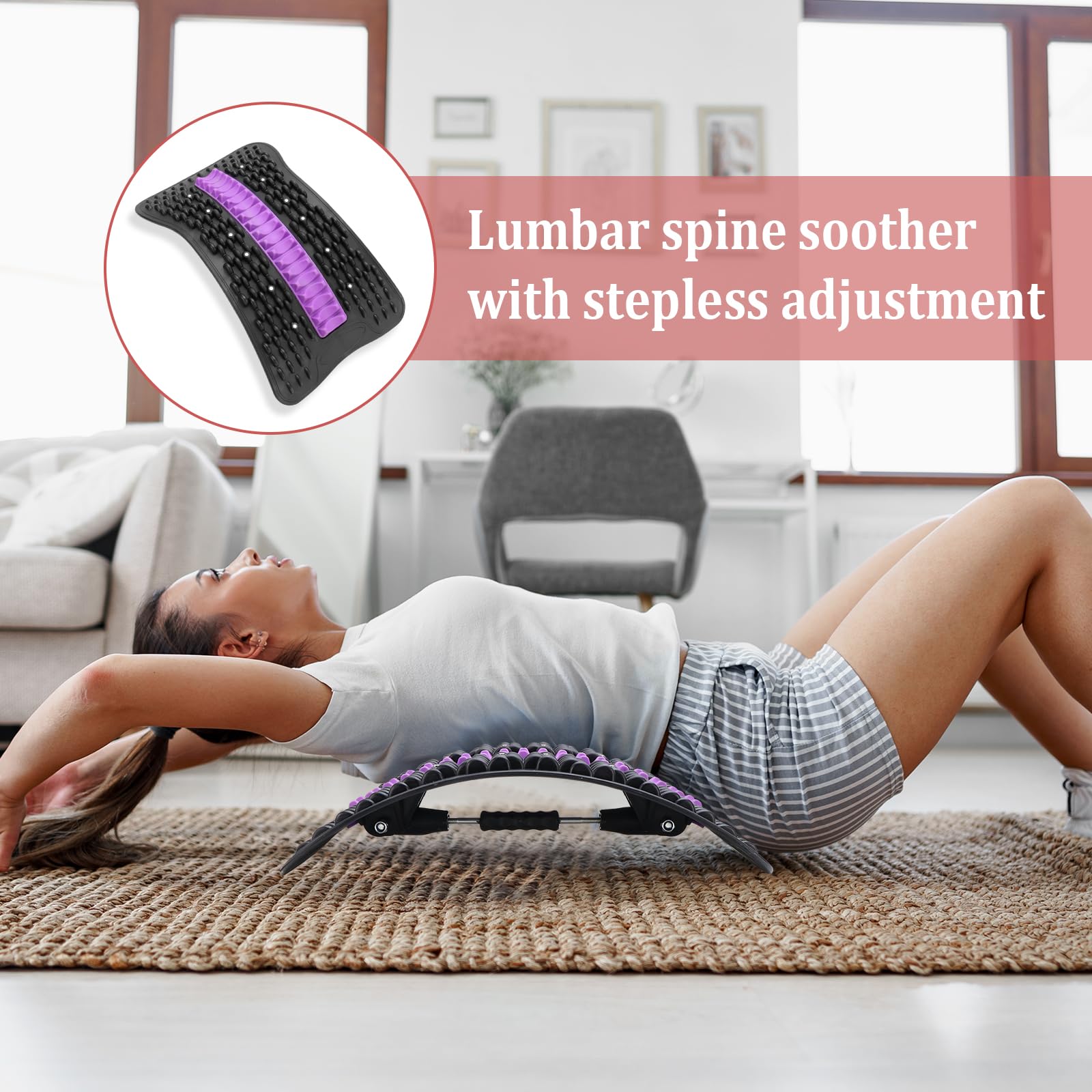 Étirement dorsal réglable avec points de massage, étireur dorsal pour la maison, accessoires de yoga, relaxation et correction de la posture