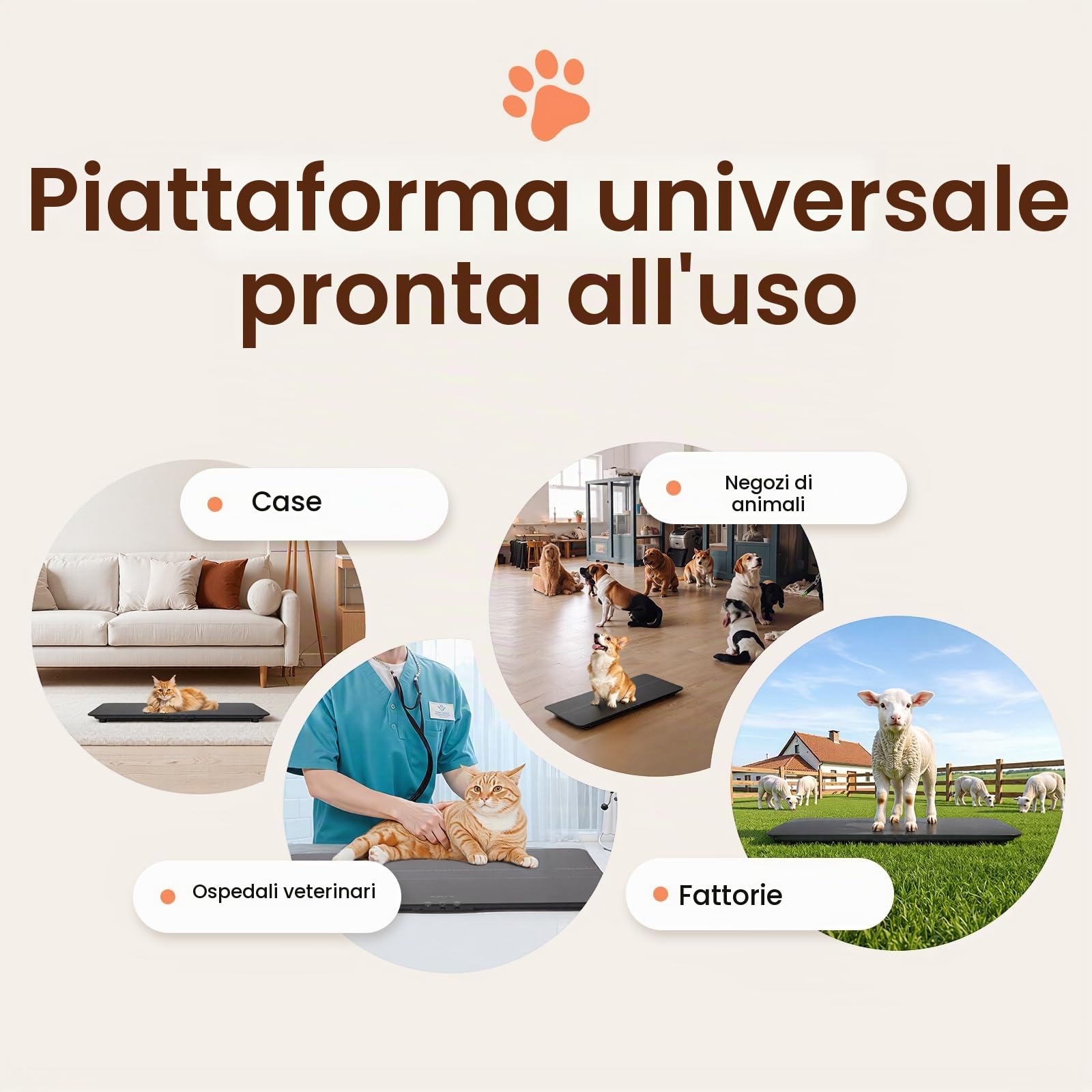 Bilancia digitale per animali domestici, bilancia per cani, fino a 100 kg, precisione 10 g, grande piattaforma, display LCD, 3 modalità di pesatura, funzione tara, bilancia per animali, per cani