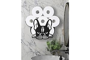 Bulldog Toilet Paper Holder Wall Mount, Funny French Bulldog Decor Bathroom Organizer...