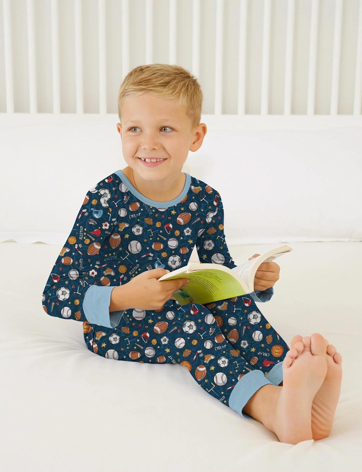 Jimonda Kids Cozy Rayon From Bamboo Long Sleeve Pajamas Set Soft Stretchy Sleepwear Clothes For Girls Boys Cute Printed PJs - Image 3