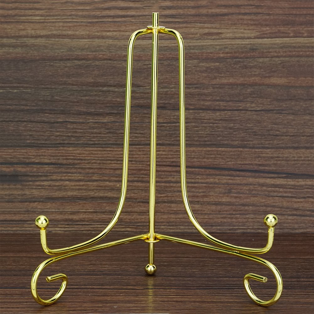 Support Photo Métal 15cm Lot De 5 Présentoirs En Fer Doré 15cm - Support Assiette, Photo, Art Et Décoration Murale Ou Table