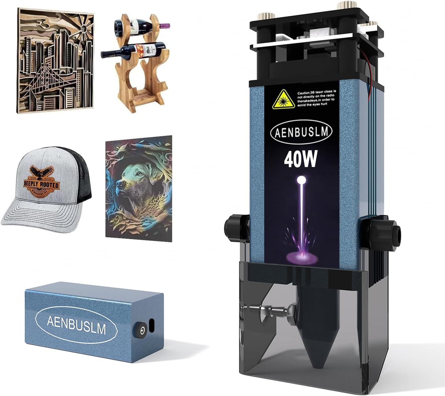 AENBUSLM 40W Laser Module with Air Assit for Laser Cutter & Laser Engraver Machine,5.5W Output Power,Built in FAC,Ultra-Fine Compressed Spot CNC Carving DIY Laser Master - Class 4