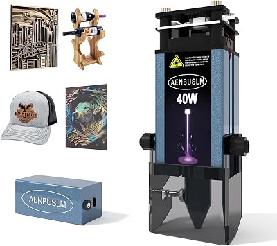 AENBUSLM 40W Laser Module with Air Assit for Laser Cutter & Laser Engraver Machine,5.5W Output Power,Built in FAC,Ultra-Fine Compressed Spot CNC Carving DIY Laser Master - Class 4
