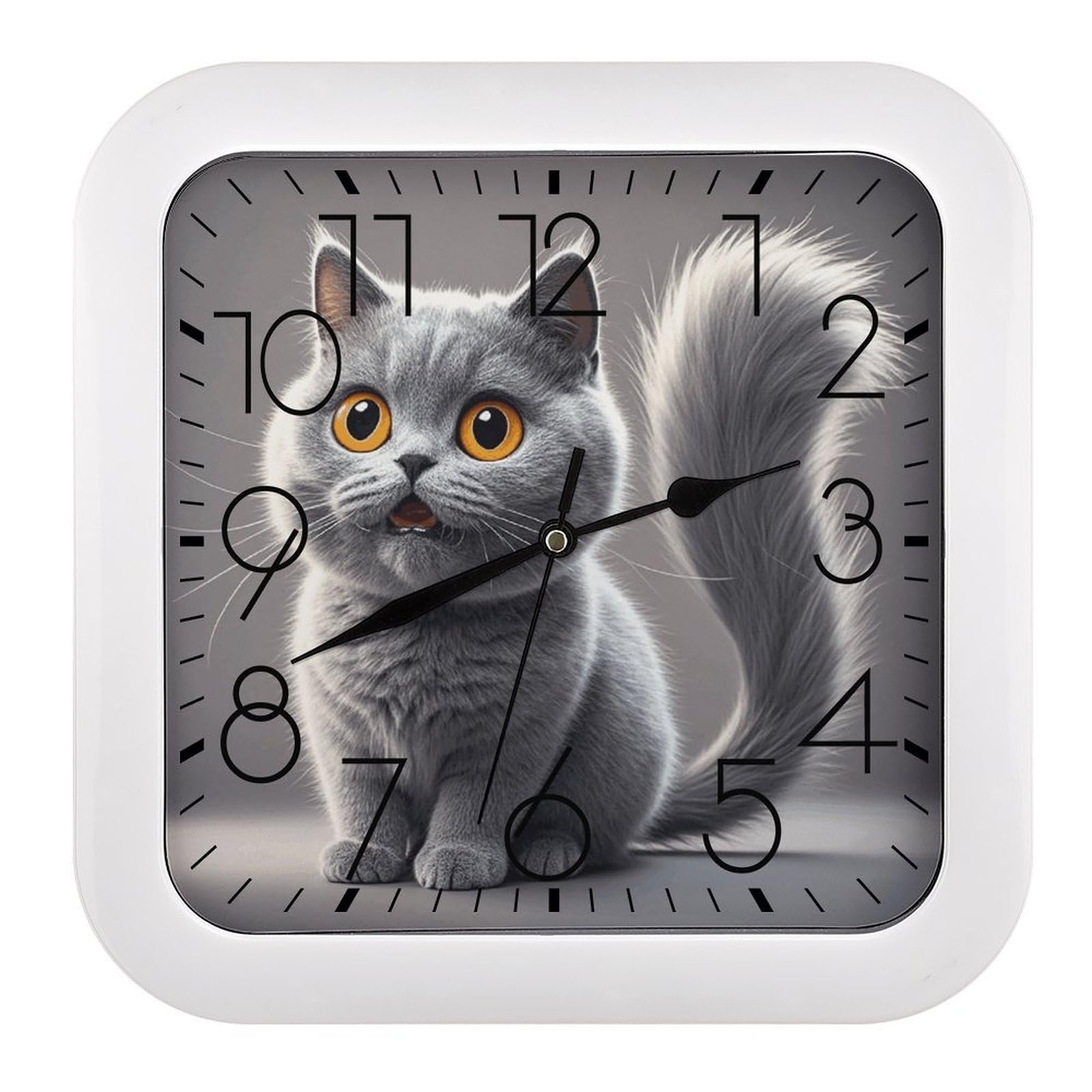 Horloge murale carrée sans tic-tac lisible pour rompre le silence