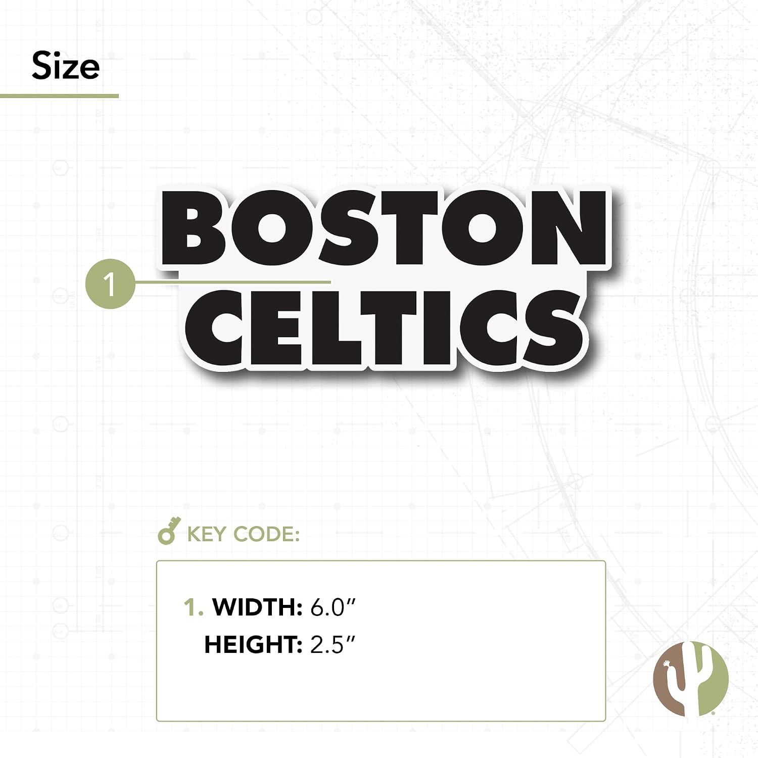 Desert Cactus Boston Celtics Sticker NBA Officially Licensed Vinyl Decal Laptop Water Bottle Car Scrapbook (Individual 3)