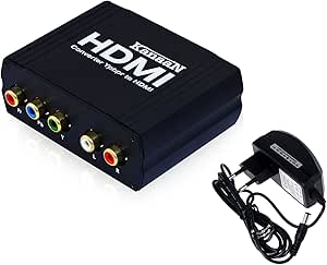 KanaaN Video Convertitore da Analogico a Digitale - Converte Segnali Audio e Video analogici Quali YPbPr RCA SPDIF Component in segnali digitali HDMI 1080p - 12 Mesi di Garanzia