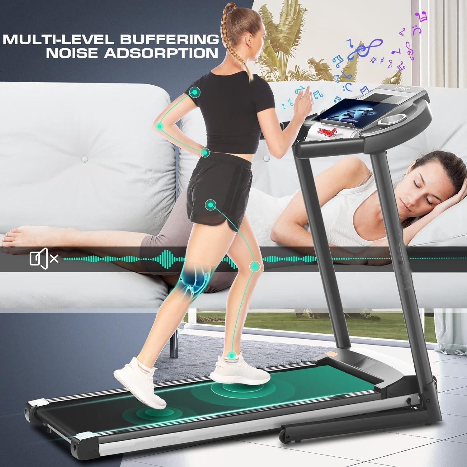 FUNMILY Walking Pad Treadmill with Incline - 3.5HP Foldable Treadmills with 10" HD WiFi Touchscreen, 350 LBS Capacity Smart Running Machine with HiFi Speakers, Popular Apps & Interactive Entertainment
