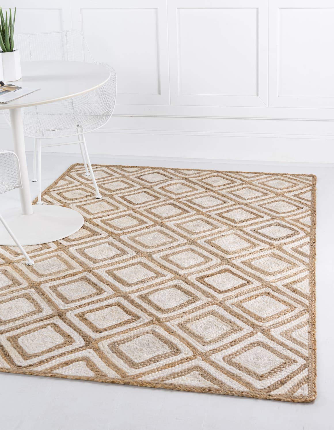 Tapis ivoire en jute Unique Loom pour réchauffer l'ambiance de votre salon
