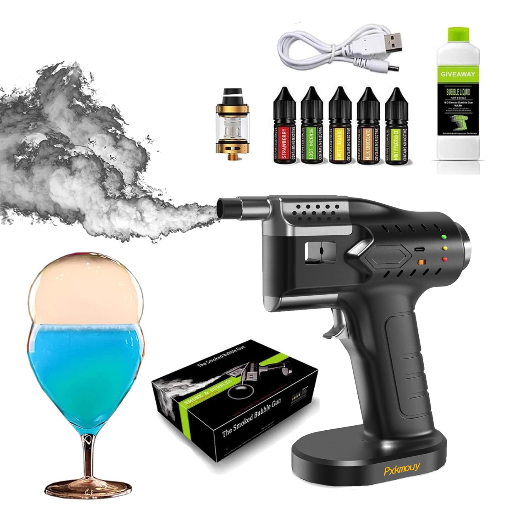 Pistolet do wędzania dymu, zasilany przez USB, zestaw do wędzenia koktajli, generator zimnego dymu do kuchni, akcesoria do palenia żywności, koktajli i kreacji kulinarnych