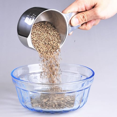 Miniatura 13 de Smithcraft Juego de tazas y cucharas medidoras, juego de tazas medidoras de acero inoxidable, 7 tazas medidoras secas, 9 cucharas de medición