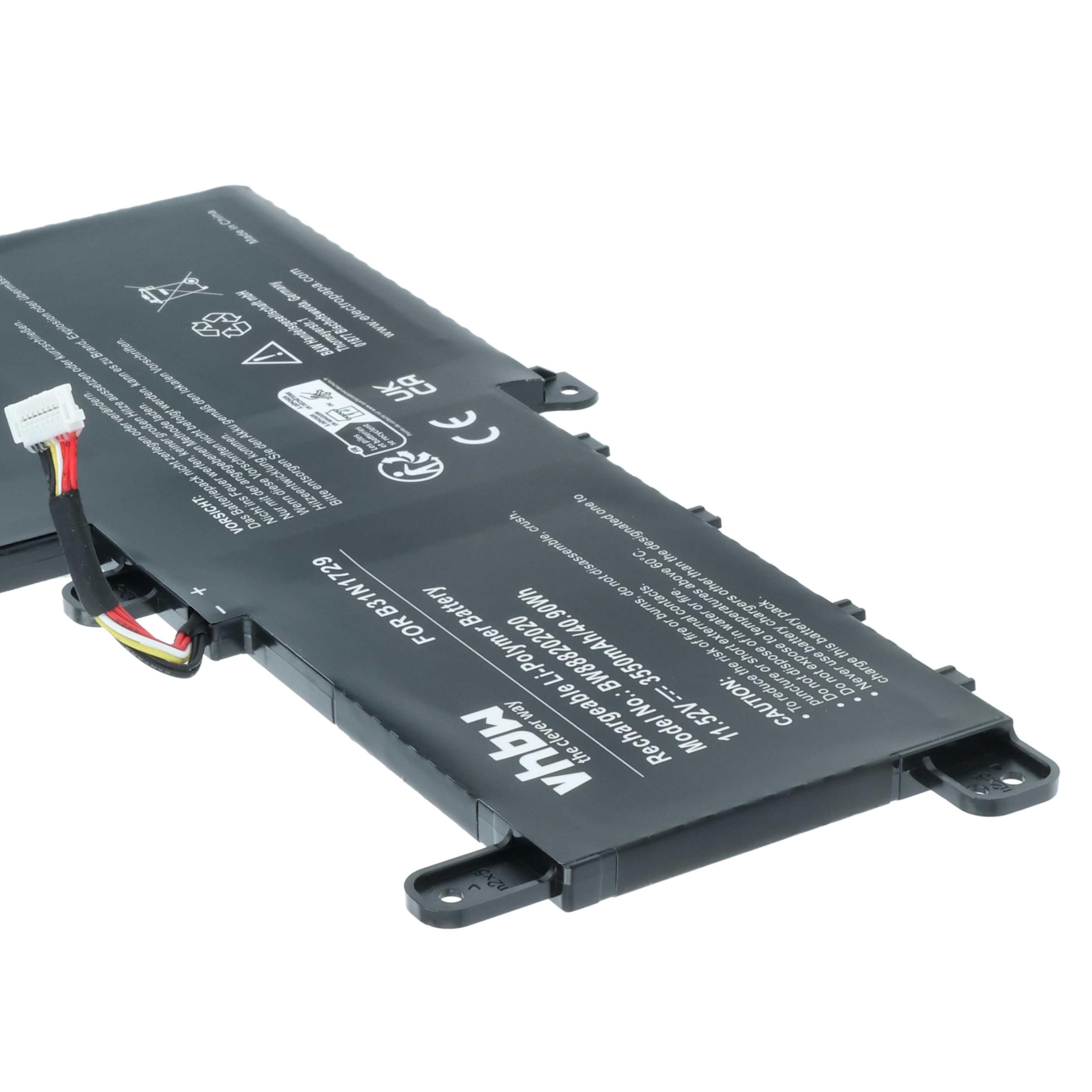 vhbw Bateria zastępuje ASUS 0B200-02920000, B31N1729 do notebooka (3550 mAh, 11,52 V, Li-Ion)