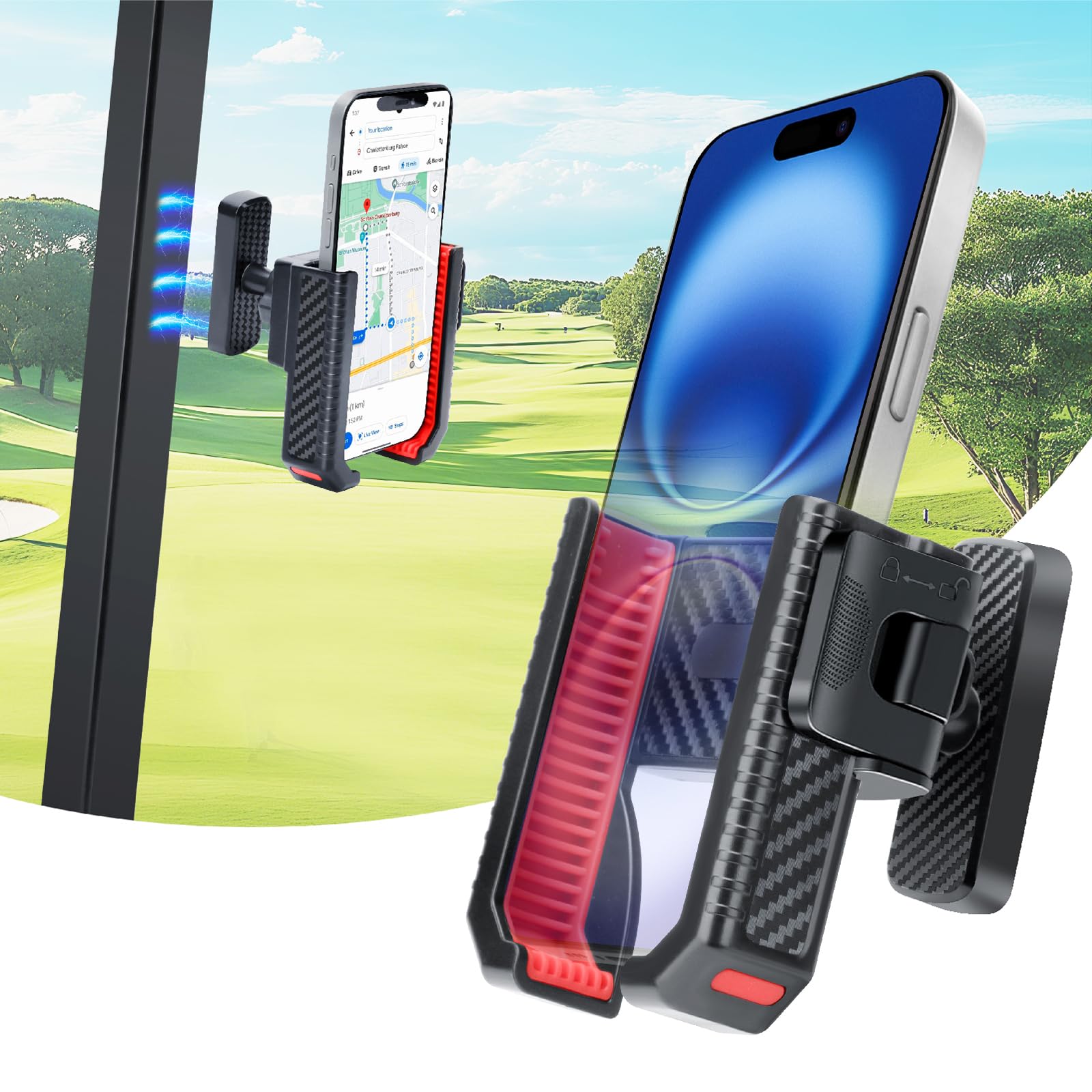 Magnetic Golf Cart Phone Holder 8 N52 Strong Magnetic Base Fits EZGO Club Car Yamaha Golf Cart Phone
