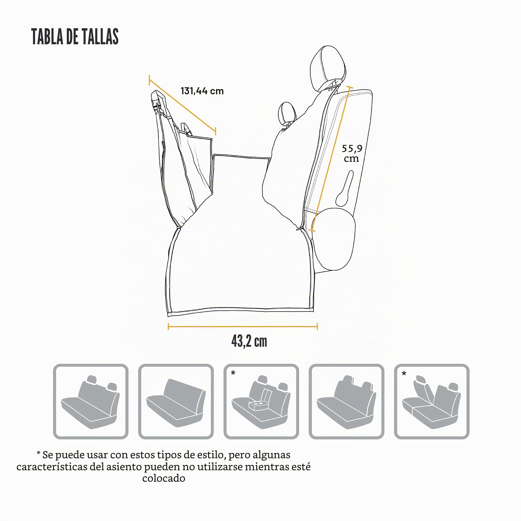 Carhartt Protector Universal de Asiento de Coche de Hamaca de Nailon Ajustable para Mascotas, Funda de Asiento Trasero para Perro