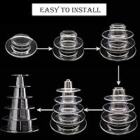 Vista 3 de Soporte de exhibición redondo de 6 niveles, 10 pulgadas, transparente, reutilizable, PVC de grado alimenticio