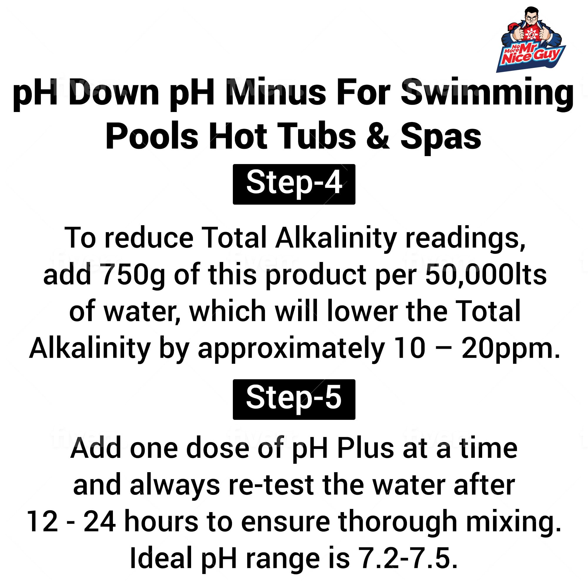 pH Down pH Minus 1.5kg For Swimming Pools Hot Tubs & Spas pH Reducer Lowers pH Levels in Pools & Hot Tubs Total Alkalinity TA Control Decreases pH Levels No More Mr Nice Guy - Image 4