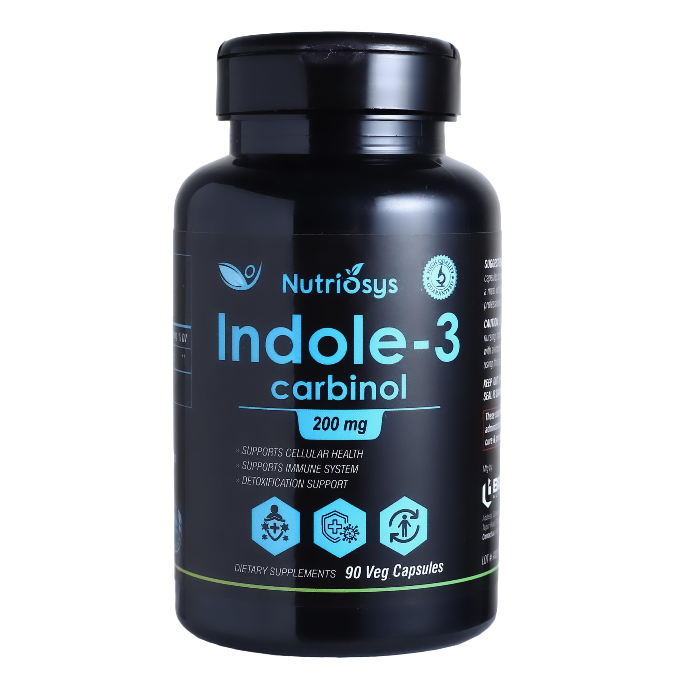 Indole 3 Carbinol 200mg | I3C Supplement for Men & Women | Supports Hormonal Balance, Detox & Cell Health | IC3 Supplements with Organic Indoles | 90 Veg Capsules | Daily Dietary Support