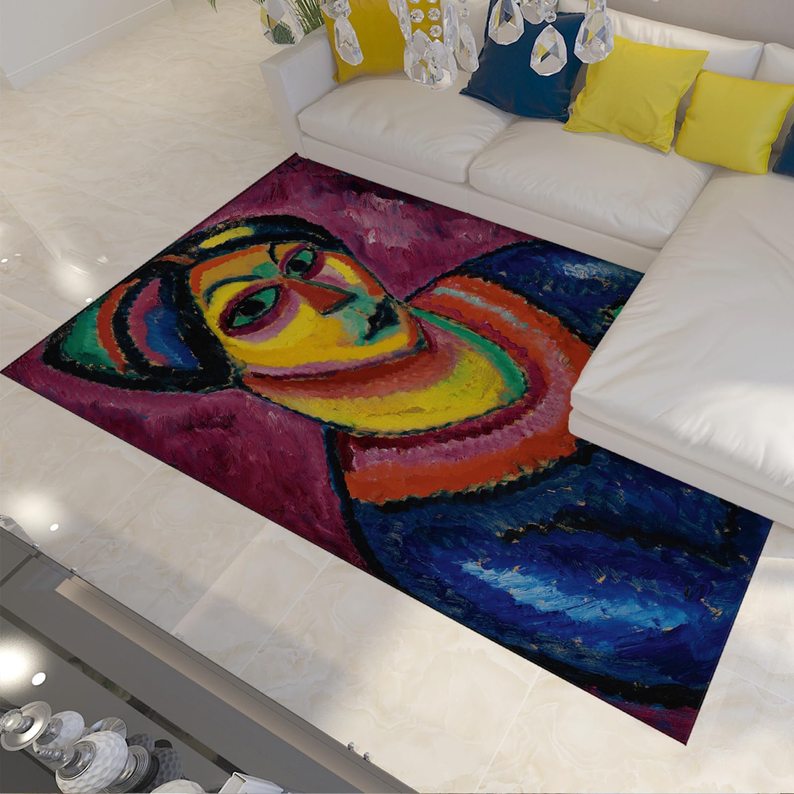 Tapis de salon Alexej Von Jawlensky imprimé vintage abstrait chic 150x240