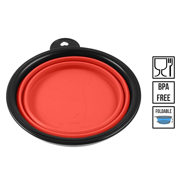 Foto 3 de 5 de PhoneNatic Cuenco Plegable de Silicona para Perros y Gatos, Color Rojo, 350 ml, 60014328