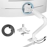 ARES WING Ultrawide Moniteur bras pour écran 17-49", noir 44 Lbs, Ajustable Ressort Moniteur Arm de support pour Samsung Odyssey G9 et plus, 75/100 Mont Vesa