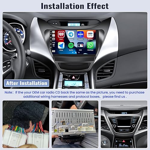 Miniatura 2 de SIXWIN Radio estéreo para coche Android para Hyundai Elantra 2011 2012 2013 con Apple Carplay Android Auto Bluetooth 9 pulgadas pantalla táctil con