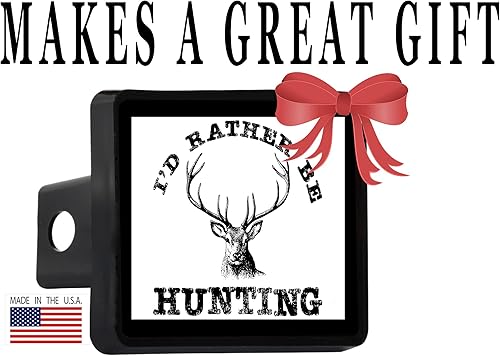 Miniatura 2 de Divertida funda de enganche para remolque de caza idea de regalo para camión Id Rather Be Hunting Hunter