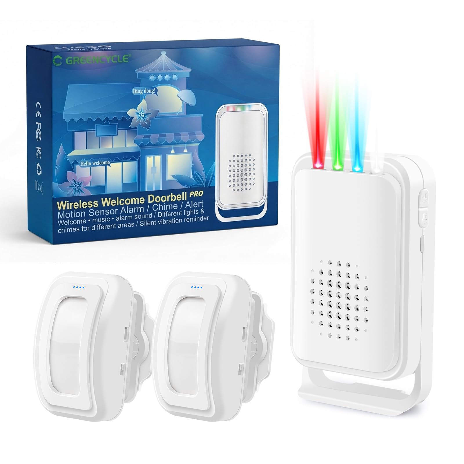 Wireless Motion Sensor Door Chime, Greencycle Doorway Motion Sensor Alarm
