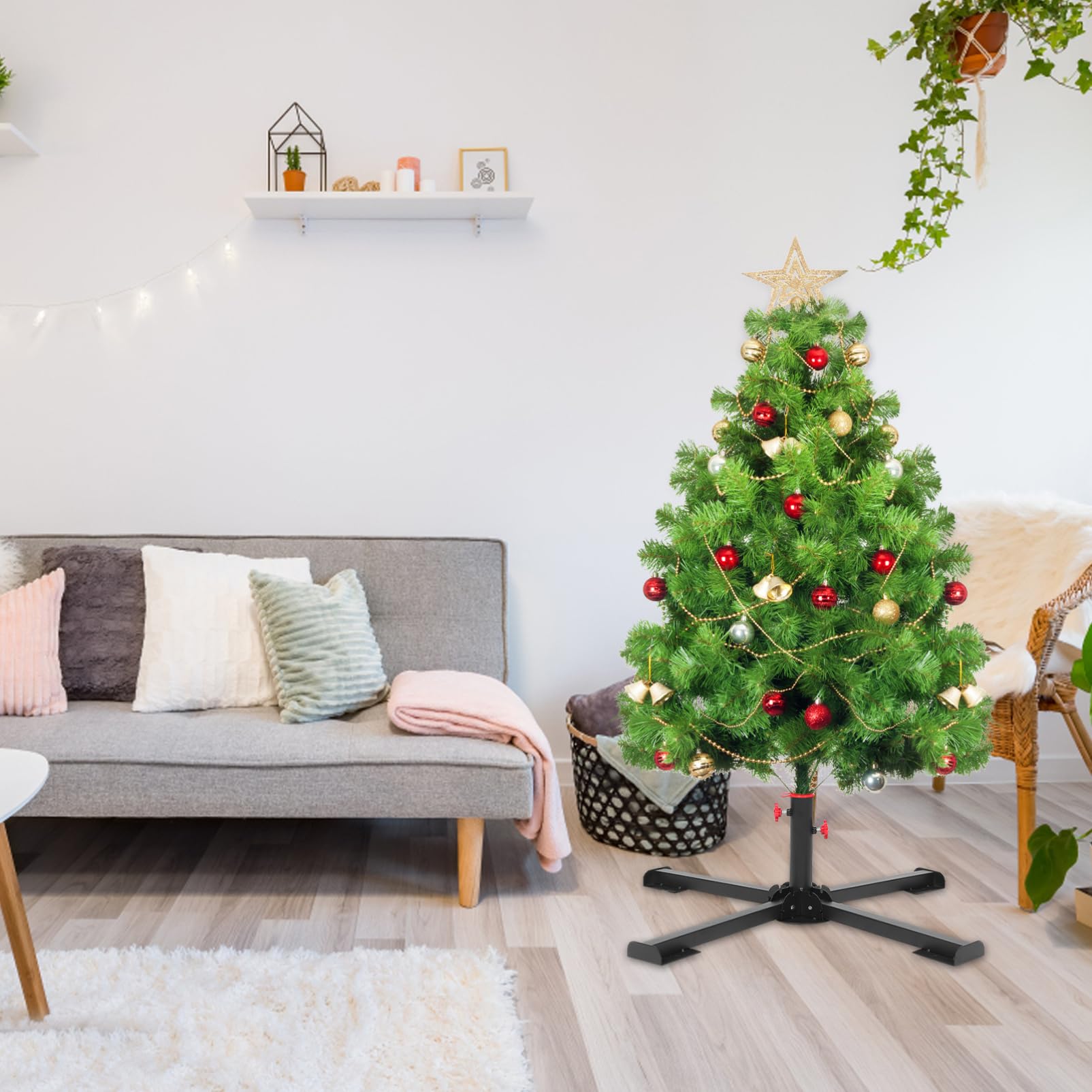Amosfun Soporte de Base para Árbol de Navidad Plegable Soporte Resistente para Árbol de Navidad Artificial Base para Sombrilla de Patio Suitable