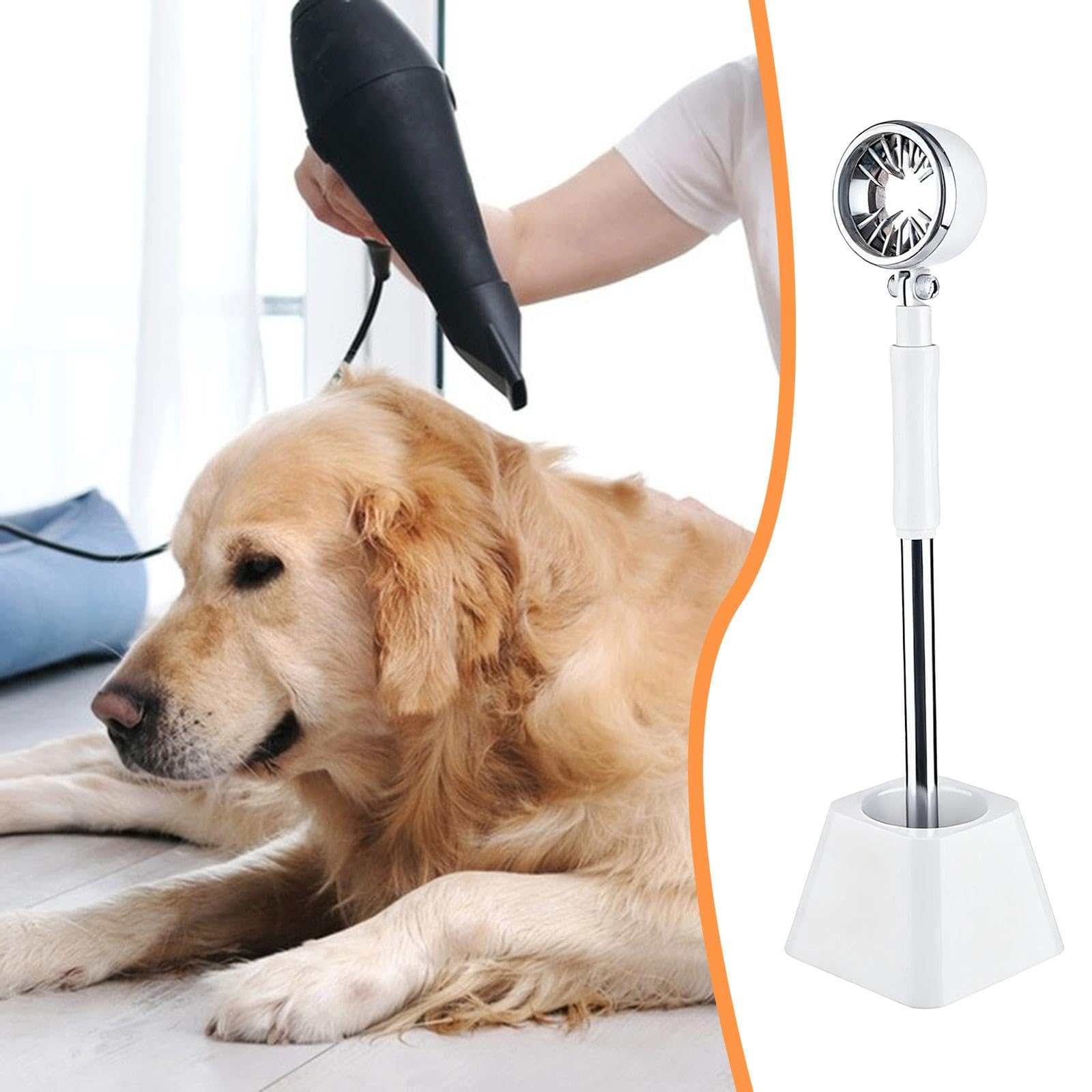 Soporte para Secador de Pelo de Mascotas, Accesorios de Peluquería para Esteticistas, Base Estable, Resistente Y Flexible para El Cuidado de Mascotas, Blanco