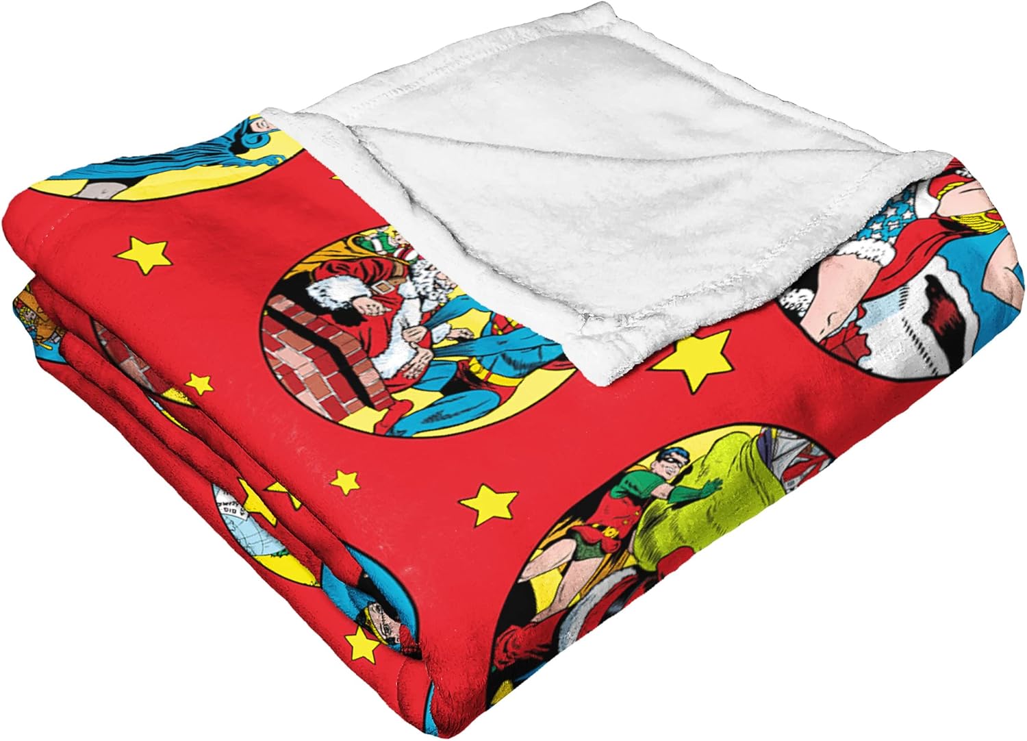 Northwest DC - Justice League Silk Touch Throw Blanket, 50" x 60", Heroic Holiday Helpers