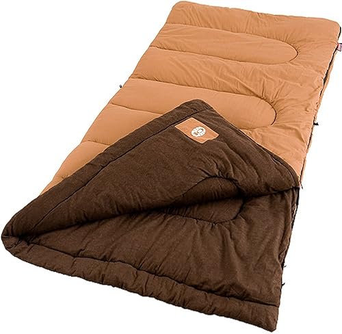 Coleman Dunnock - Saco de dormir grande y alto de 20 °F para clima frío, se adapta a adultos de hasta 6 pies 4 pulgadas, lavable a máquina, forro de
